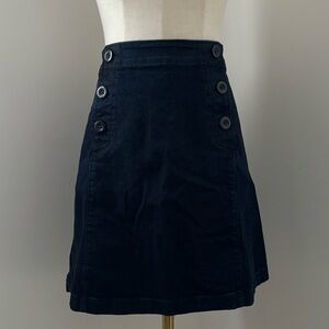 LOFT Dark Wash Denim Sailor Mini Skirt